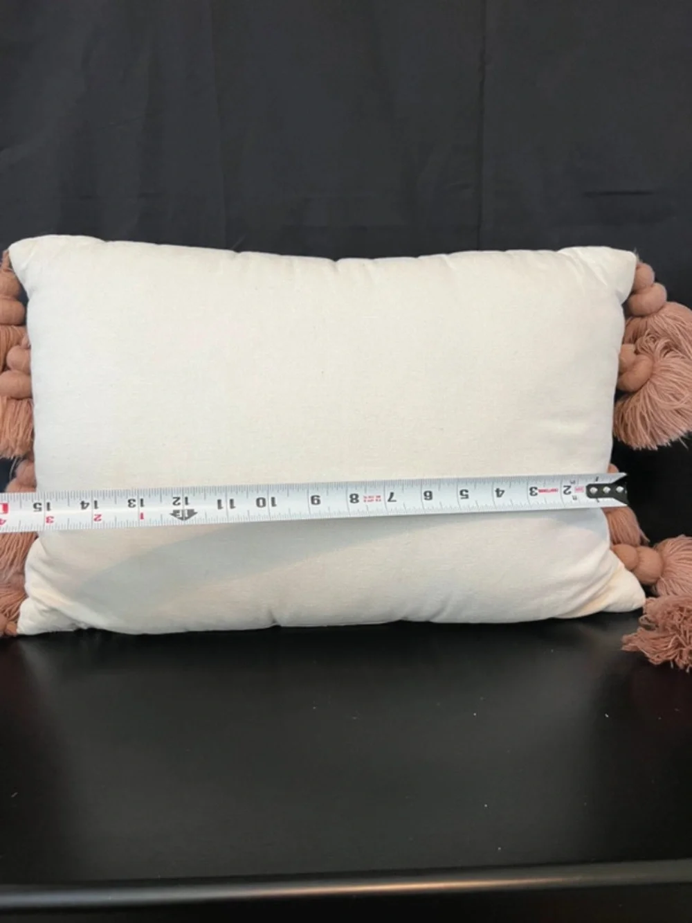 Hearth & Hand Cream and Dusty Rose Tassel Lumbar Pillow